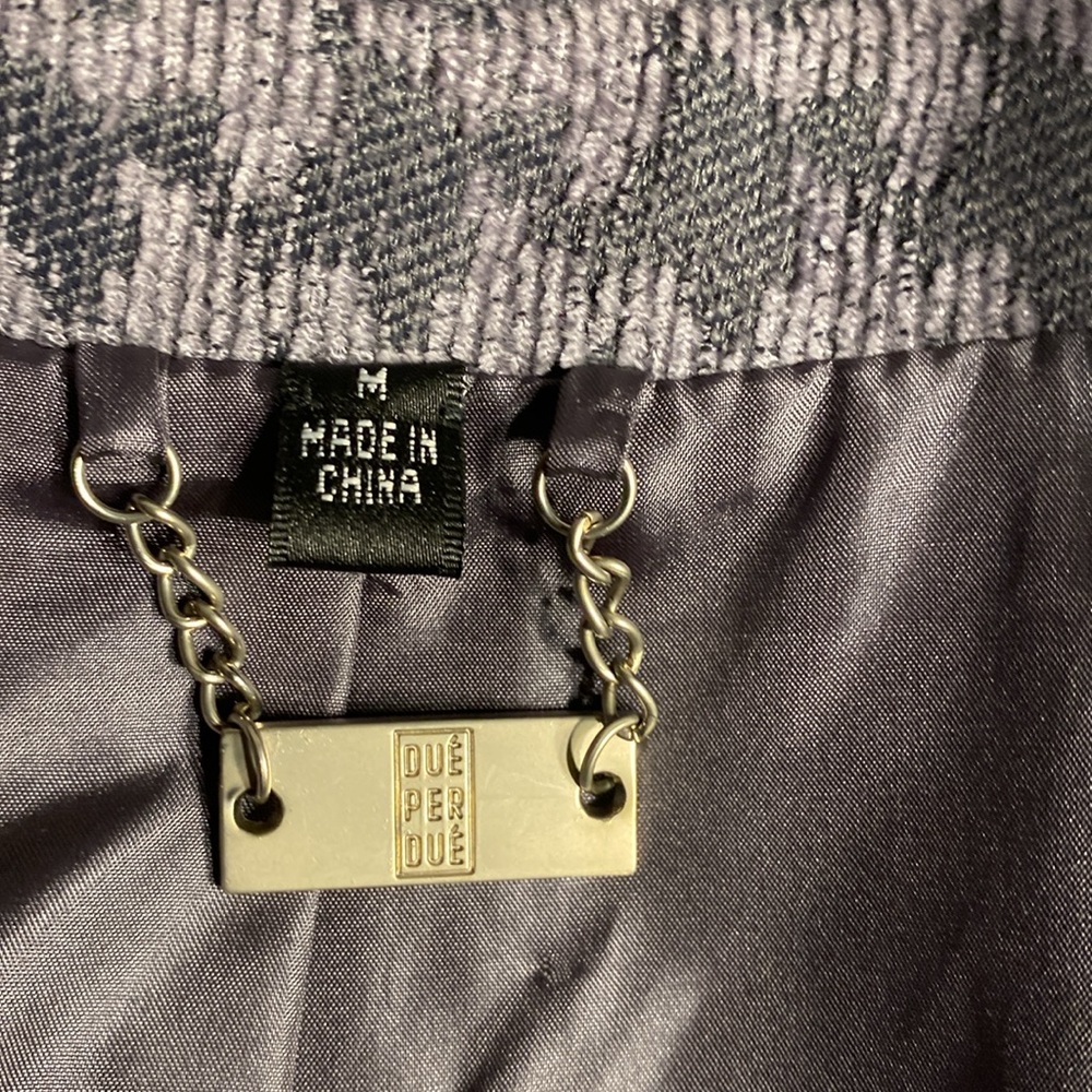 Due per Due poly/ rayon size M herringbone blazer grey and lavender lined! - Picture 5 of 10